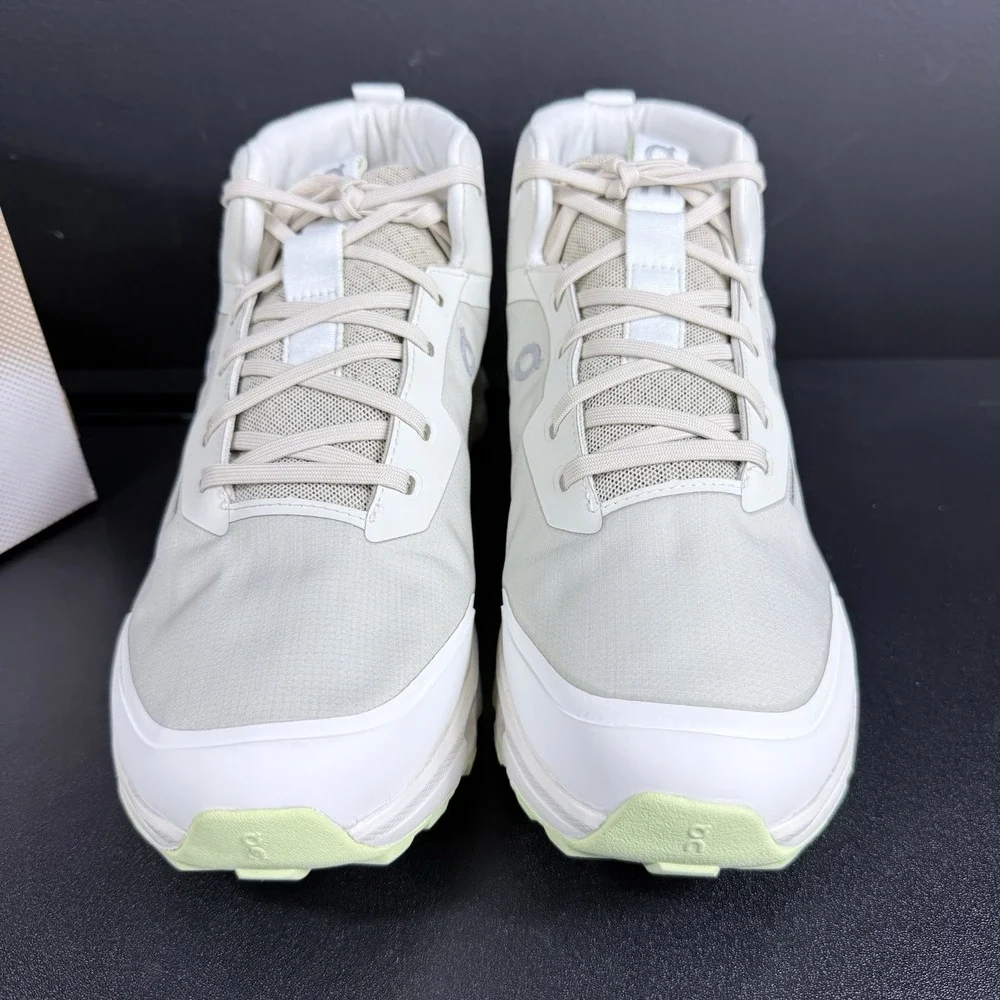 On Cloudroam Womens 10.5 Mid Boot Waterproof White Ice Limelight Green Shoes